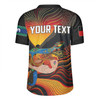 Australia Aboriginal Custom Rugby Jersey - Rainbow Serpent In Aboriginal Dreaming Art Inspired Rugby Jersey