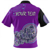 Australia Aboriginal Custom Zip Polo Shirt - Purple Rainbow Serpent Dreaming Inspired Zip Polo Shirt