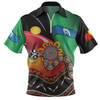 Australia Aboriginal Custom Zip Polo Shirt - The Rainbow Serpent Dreamtime Give Shape To The Earth Zip Polo Shirt