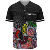 Australia Rainbow Serpent Aboriginal Custom Baseball Shirt - Dreamtime Rainbow Serpent Featuring Dot Style Baseball Shirt