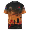 New Zealand Warriors Anzac Day T-shirt - New Zealand Warriors Remember Orange T-shirt