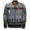 Australia Anzac Day Bomber Jacket - Australia and New Zealand Warriors All gave some Some Gave All Black Bomber Jacket
