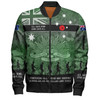 Australia Anzac Day Bomber Jacket - Australia and New Zealand Warriors All gave some Some Gave All Green Bomber Jacket
