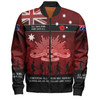 Australia Anzac Day Bomber Jacket - Australia and New Zealand Warriors All gave some Some Gave All Red Bomber Jacket