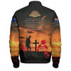 Australia Anzac Day Bomber Jacket - Australia Remember Orange Bomber Jacket