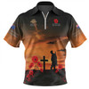 Australia Anzac Day Zip Polo Shirt - Australia Remember Orange Zip Polo Shirt