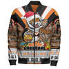 Wests Tigers Christmas Custom Bomber Jacket - Tigers Santa Aussie Big Things Bomber Jacket