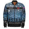 Australia Anzac Day Bomber Jacket - Australia and New Zealand Warriors All gave some Some Gave All Blue Bomber Jacket