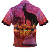 Australia Christmas Kangaroo Camping Polo Shirt - Aussie Outback Merry Christmas Polo Shirt