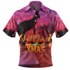 Australia Christmas Kangaroo Camping Polo Shirt - Aussie Outback Merry Christmas Polo Shirt