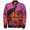 Australia Christmas Kangaroo Camping Bomber Jacket - Aussie Outback Merry Christmas Bomber Jacket