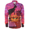 Australia Christmas Kangaroo Camping Long Sleeve Shirt - Aussie Outback Merry Christmas Long Sleeve Shirt