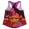 Australia Christmas Kangaroo Camping Women Racerback Singlet - Aussie Outback Merry Christmas Women Racerback Singlet