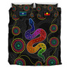 Australia Aboriginal Bedding Set - Indigenous Dreaming Rainbow Serpent Inspired Bedding Set
