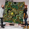 Australia Aboriginal Quilt - Aboriginal Art Style Green Background Quilt