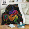 Australia Aboriginal Blanket - Indigenous Dreaming Rainbow Serpent Inspired Blanket