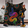 Australia Aboriginal Blanket - Indigenous Dreaming Rainbow Serpent Inspired Blanket