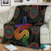 Australia Aboriginal Blanket - Indigenous Dreaming Rainbow Serpent Inspired Blanket