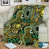 Australia Aboriginal Blanket - Aboriginal Art Style Green Background Blanket