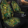 Australia Aboriginal Car Seat Cover - Aboriginal Art Style Green Background Car Seat Cover