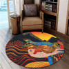 Australia Aboriginal Round Rug - Rainbow Serpent In Aboriginal Dreaming Art Inspired Round Rug