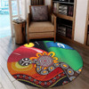 Australia Aboriginal Round Rug - The Rainbow Serpent Dreamtime Give Shape To The Earth Round Rug