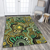 Australia Aboriginal Area Rug - Aboriginal Art Style Green Background Area Rug