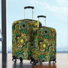 Australia Aboriginal Luggage Cover - Aboriginal Art Style Green Background Luggage Cover