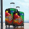 Australia Aboriginal Luggage Cover - The Rainbow Serpent Dreamtime Give Shape To The Earth Luggage Cover