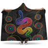 Australia Aboriginal Hooded Blanket - Indigenous Dreaming Rainbow Serpent Inspired Hooded Blanket