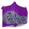 Australia Aboriginal Hooded Blanket - Purple Rainbow Serpent Dreaming Inspired Hooded Blanket