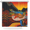 Australia Aboriginal Shower Curtain - Rainbow Serpent In Aboriginal Dreaming Art Inspired Shower Curtain