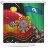 Australia Aboriginal Shower Curtain - The Rainbow Serpent Dreamtime Give Shape To The Earth Shower Curtain