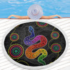 Australia Aboriginal Beach Blanket - Indigenous Dreaming Rainbow Serpent Inspired Beach Blanket