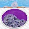 Australia Aboriginal Beach Blanket - Purple Rainbow Serpent Dreaming Inspired Beach Blanket