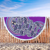 Australia Aboriginal Beach Blanket - Purple Rainbow Serpent Dreaming Inspired Beach Blanket