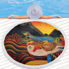 Australia Aboriginal Beach Blanket - Rainbow Serpent In Aboriginal Dreaming Art Inspired Beach Blanket