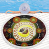 Australia Aboriginal Beach Blanket - The Rainbow Serpent Dreaming Spirit Art Beach Blanket