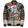 South Sydney Rabbitohs Custom Bomber Jacket - South Sydney Rabbitohs Santa Aussie Big Things Bomber Jacket