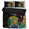 Australia Rainbow Serpent Aboriginal Bedding Set - Dreamtime Rainbow Serpent Contemporary Bedding Set