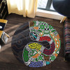Australia Rainbow Serpent Aboriginal Round Rug - Dreamtime Rainbow Serpent Contemporary Round Rug