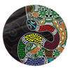 Australia Rainbow Serpent Aboriginal Round Rug - Dreamtime Rainbow Serpent Contemporary Round Rug
