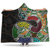 Australia Rainbow Serpent Aboriginal Hooded Blanket - Dreamtime Rainbow Serpent Contemporary Hooded Blanket