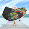 Australia Rainbow Serpent Aboriginal Beach Blanket - Dreamtime Rainbow Serpent Contemporary Beach Blanket