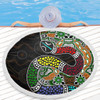 Australia Rainbow Serpent Aboriginal Beach Blanket - Dreamtime Rainbow Serpent Contemporary Beach Blanket