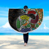 Australia Rainbow Serpent Aboriginal Beach Blanket - Dreamtime Rainbow Serpent Contemporary Beach Blanket