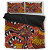 Australia Rainbow Serpent Aboriginal Bedding Set - Aboriginal Dot Art Snake Artwork Bedding Set