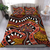 Australia Rainbow Serpent Aboriginal Bedding Set - Aboriginal Dot Art Snake Artwork Bedding Set