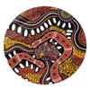 Australia Rainbow Serpent Aboriginal Round Rug - Aboriginal Dot Art Snake Artwork Round Rug