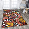 Australia Rainbow Serpent Aboriginal Area Rug - Aboriginal Dot Art Snake Artwork Area Rug